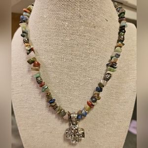 Silver & Stone Earthy Tone Necklace